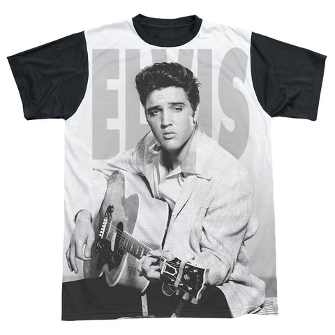 Elvis Presley/play Me A Song-s/s Adult White Front Black Back  -white