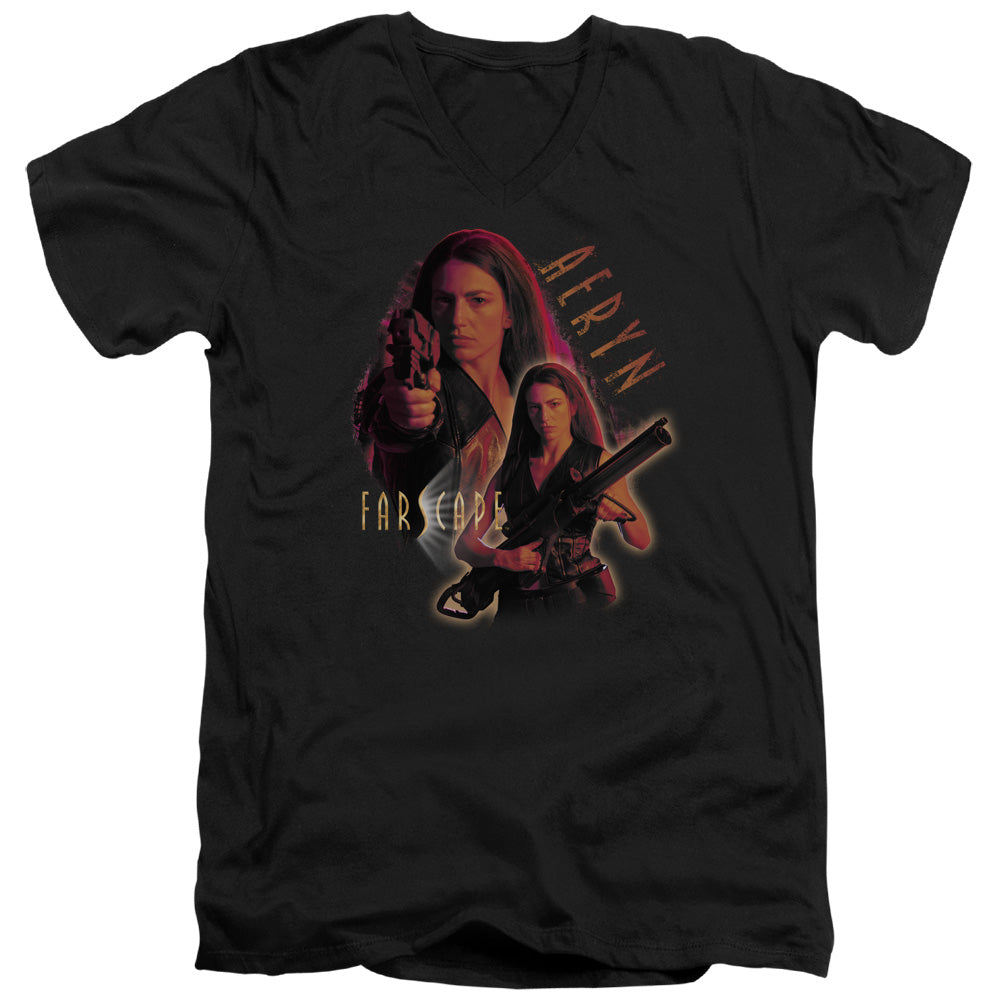 Farscape/aeryn - S/s Adult V-neck - Black