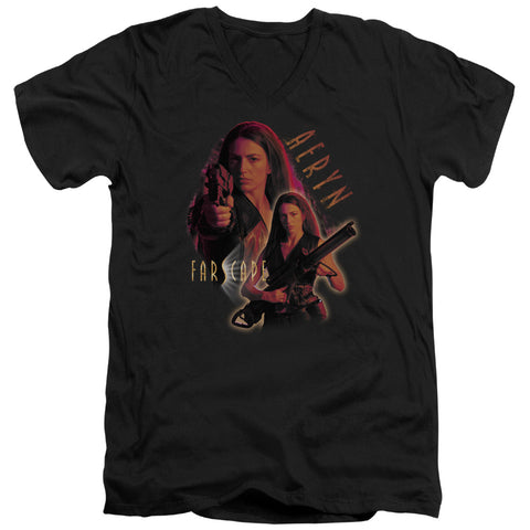 Farscape/aeryn - S/s Adult V-neck - Black