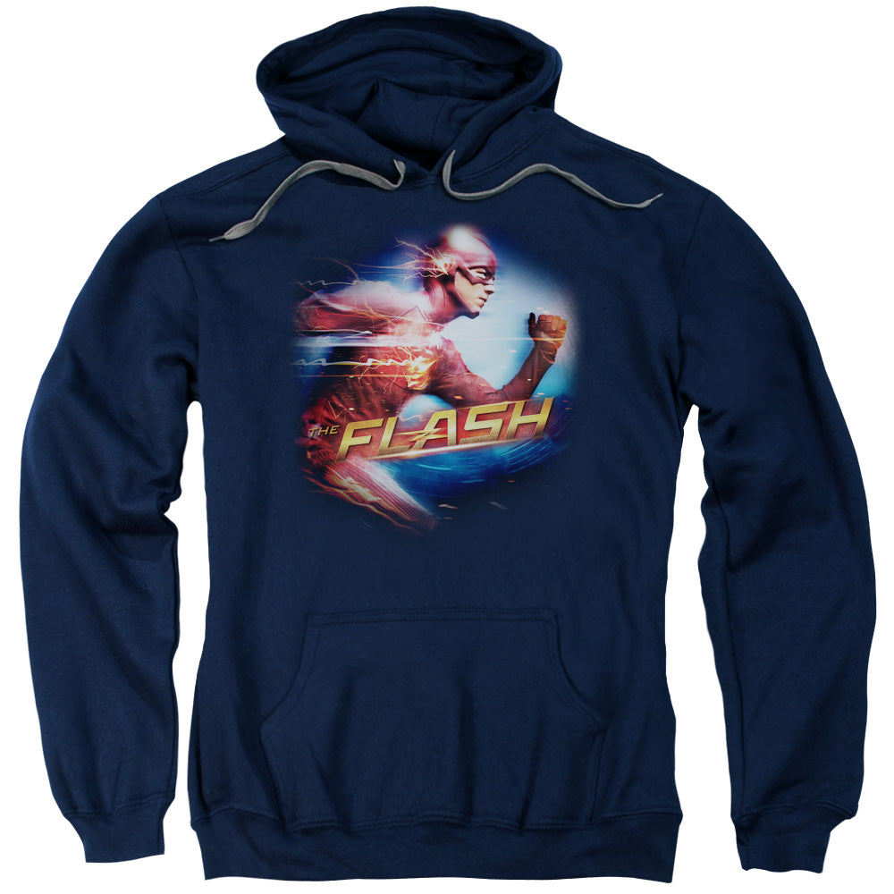 The Flash/fastest Man-adult Pull-over Hoodie-navy
