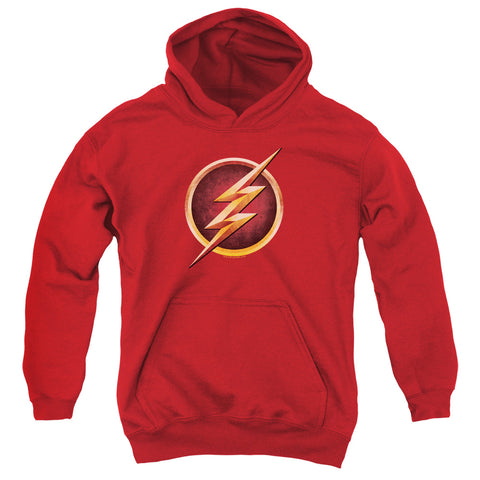 The Flash/chest Logo-youth Pull-over Hoodie-red