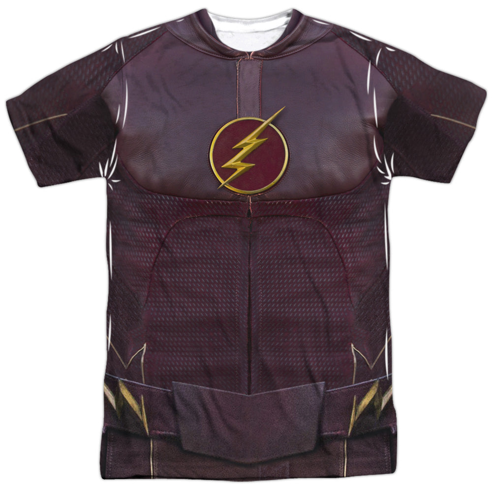 The Flash/flash Uniform-s/s Adult Poly Crew-white