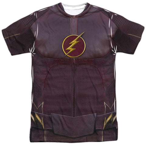 The Flash/flash Uniform-s/s Adult Poly Crew-white