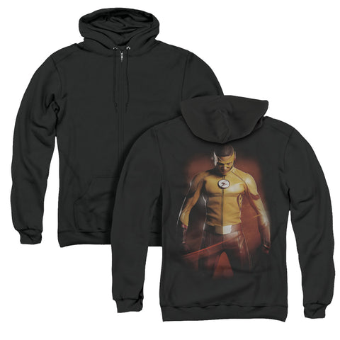 Flash/kid Flash (back Print) - Adult Zipper Hoodie-black