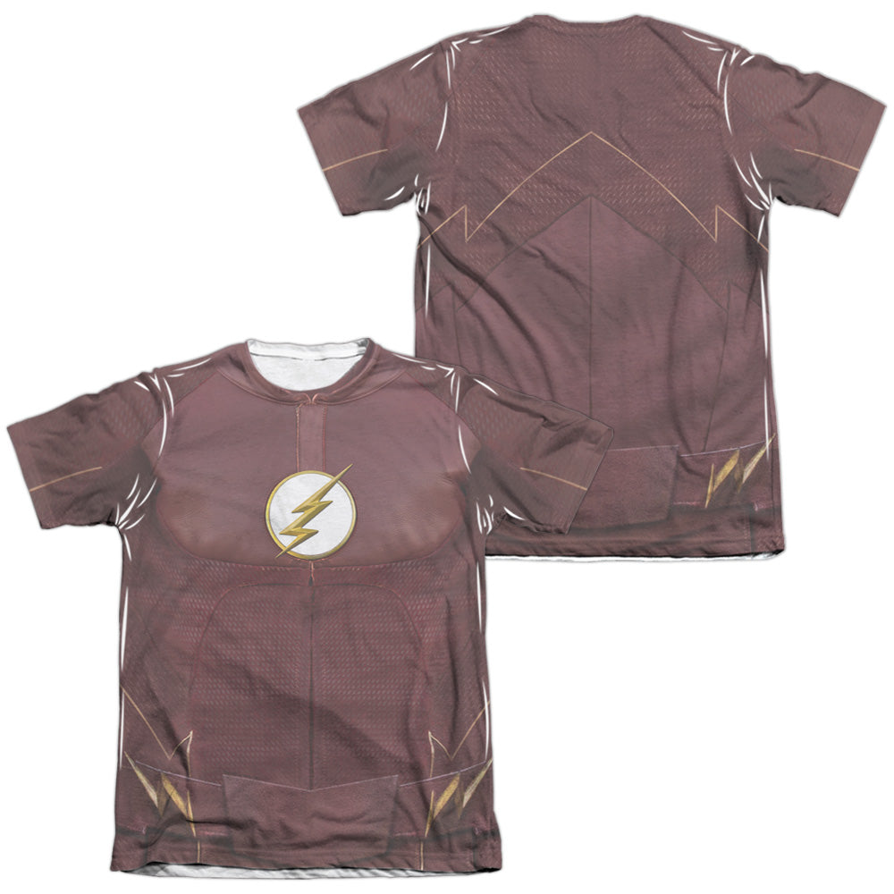 Flash/season Four Uniform (front/back Print)-adult Poly/cotton S/s Tee-white