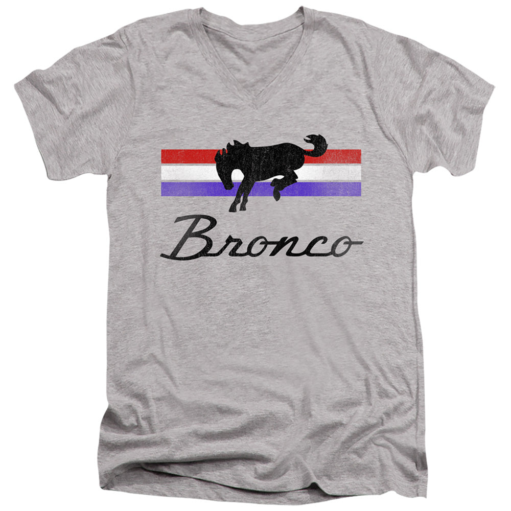 Ford Bronco/bronco Stripes-s/s Adult V-neck 30/1-athletic Heather