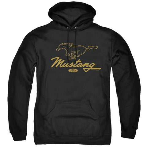 Ford Mustang/pony Script-adult Pull-over Hoodie-black