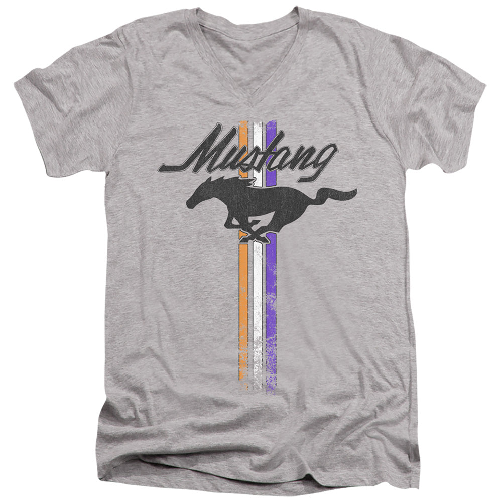 Ford Mustang/mustang Stripes-s/s Adult V-neck 30/1-athletic Heather