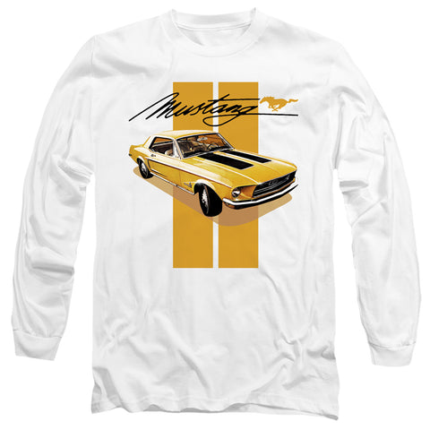 Ford Mustang/stang Stripes-l/s Adult 18/1-white