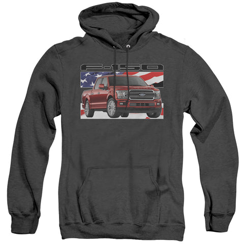 Ford Trucks/f 150 Flag-adult Heather Hoodie-black