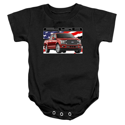 Ford Trucks/f 150 Flag-infant Snapsuit-black