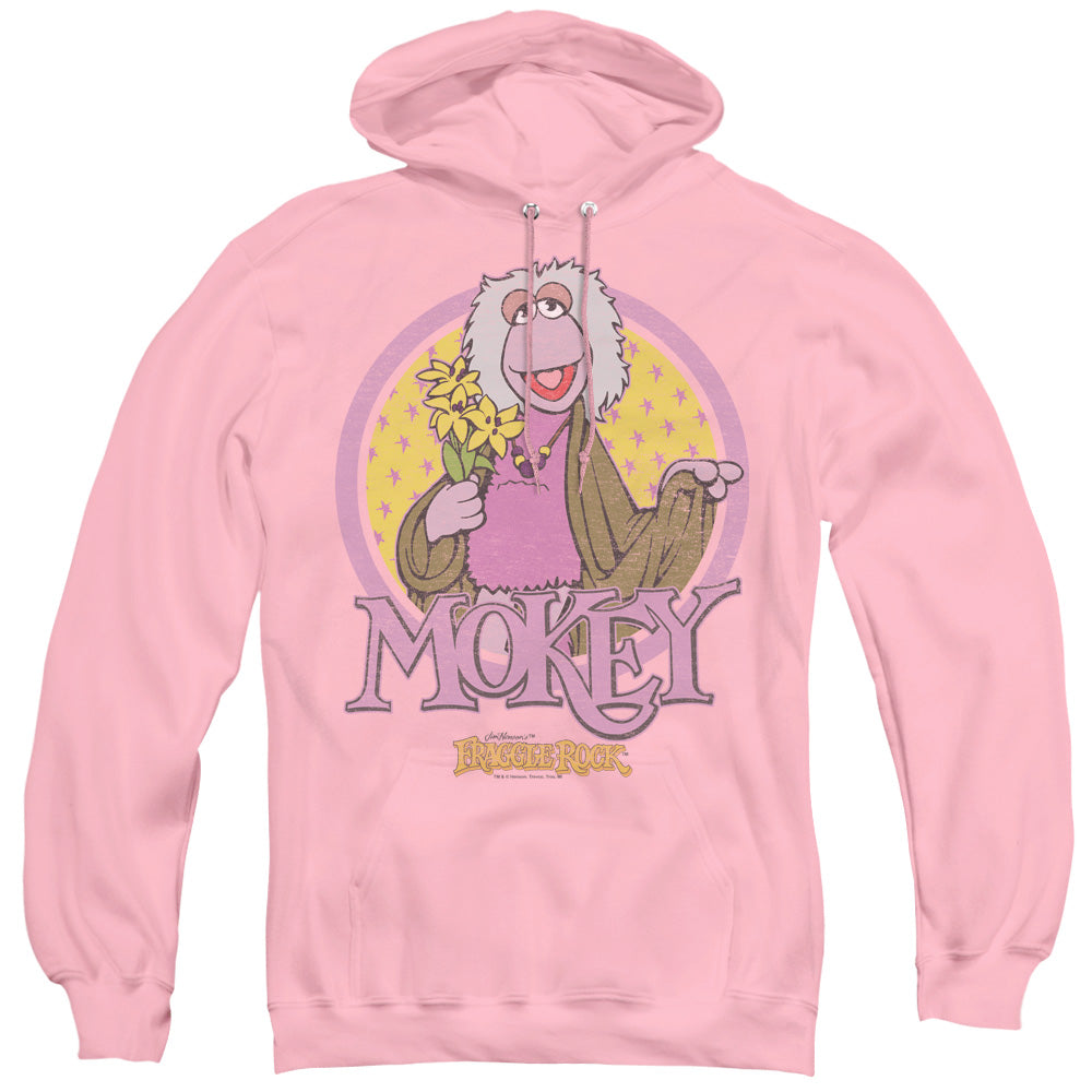 Fraggle Rock/mokey Circle-adult Pull-over Hoodie-pink