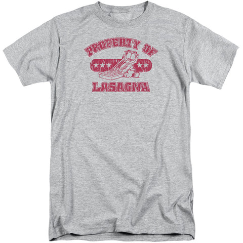 Garfield/property Of Lasagna-s/s Adult Tall-athletic Heather