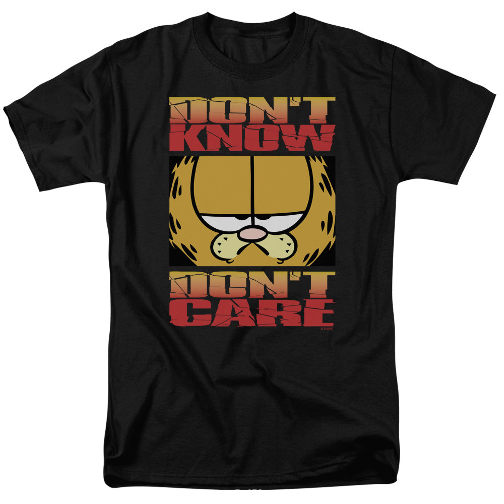 Garfield/dont Know Dont Care - S/s Adult 18/1 - Black