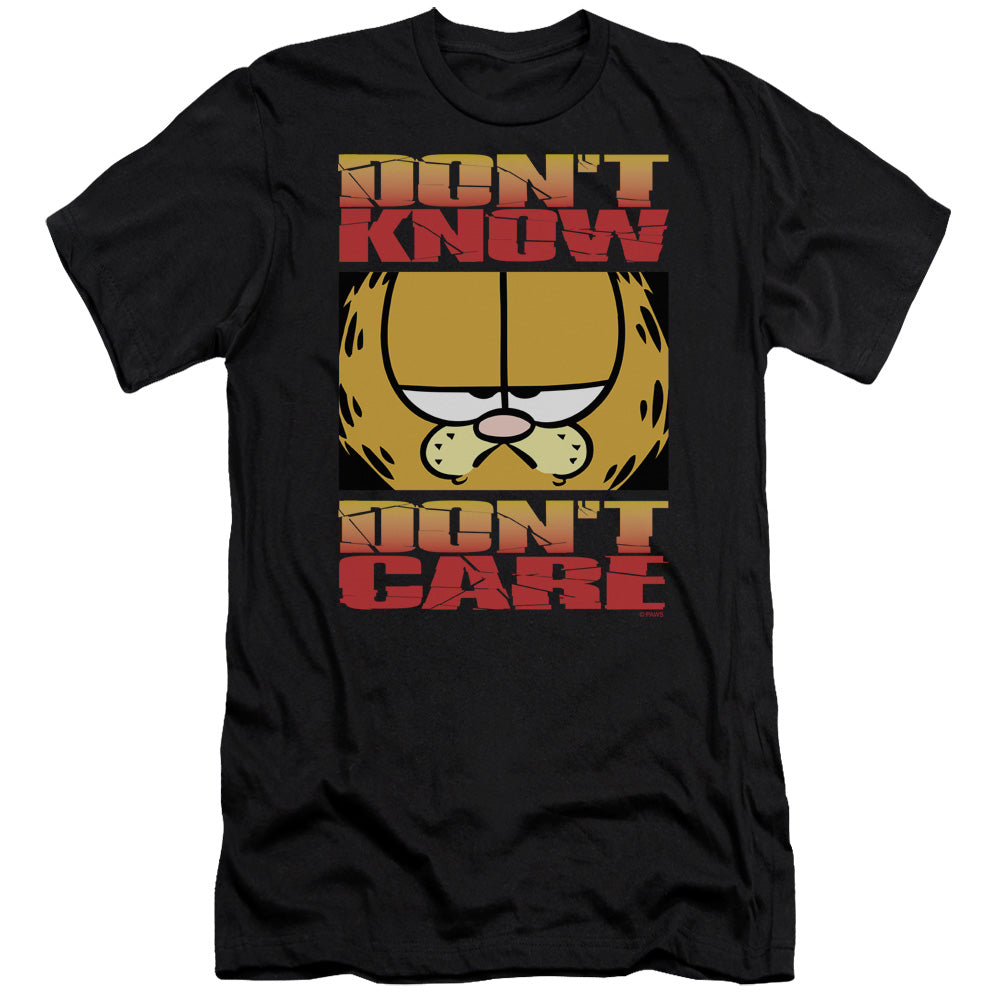 Garfield/dont Know Dont Care-premuim Canvas Adult Slim Fit 30/1-black