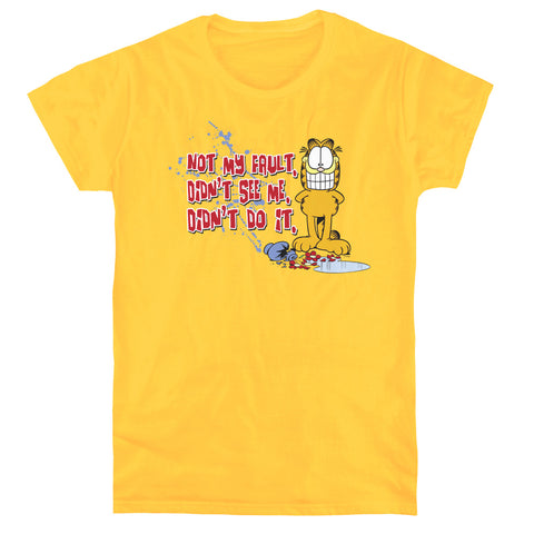 Garfield/not My Fault - S/s Womens Tee - Yellow