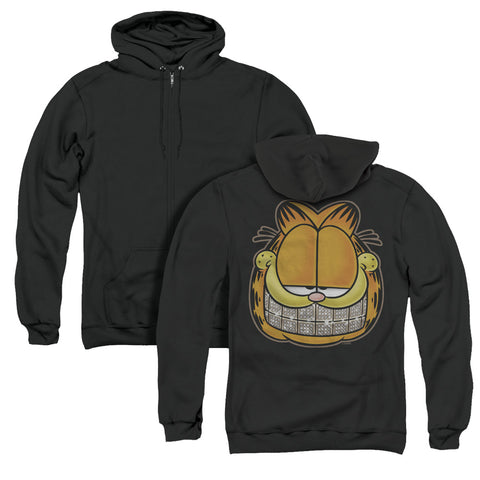 Garfield/nice Grill (back Print) - Adult Zipper Hoodie - Black