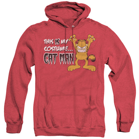 Garfield/cat Man - Adult Heather Hoodie - Red
