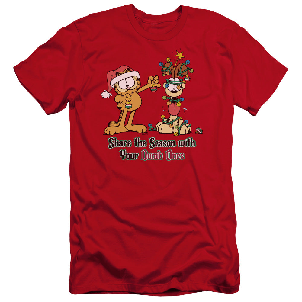 Garfield/share The Season-premuim Canvas Adult Slim Fit 30/1-red