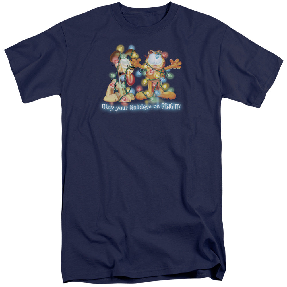 Garfield/bright Holidays-s/s Adult Tall-navy