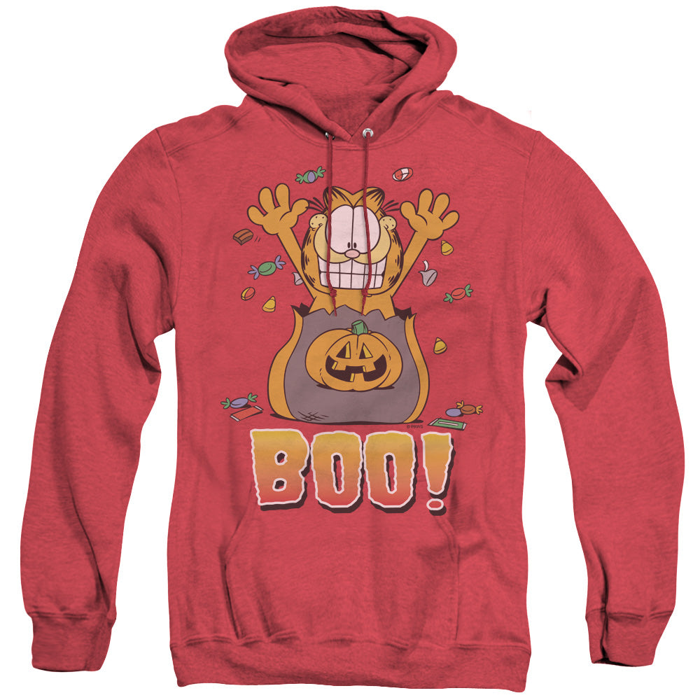Garfield/boo! - Adult Heather Hoodie - Red