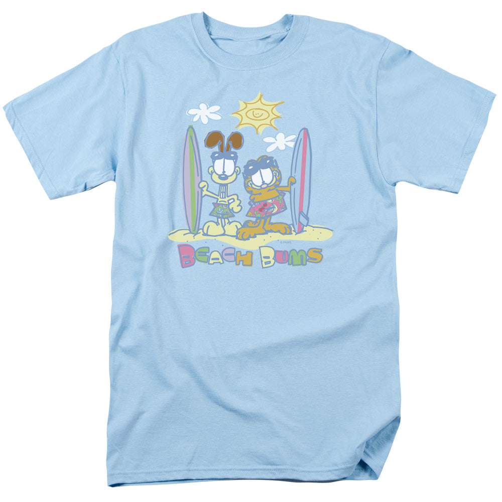 Garfield/beach Bums - S/s Adult 18/1 - Light Blue