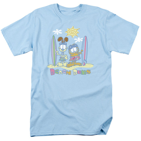 Garfield/beach Bums - S/s Adult 18/1 - Light Blue