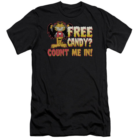 Garfield/count Me In-premuim Canvas Adult Slim Fit 30/1-black