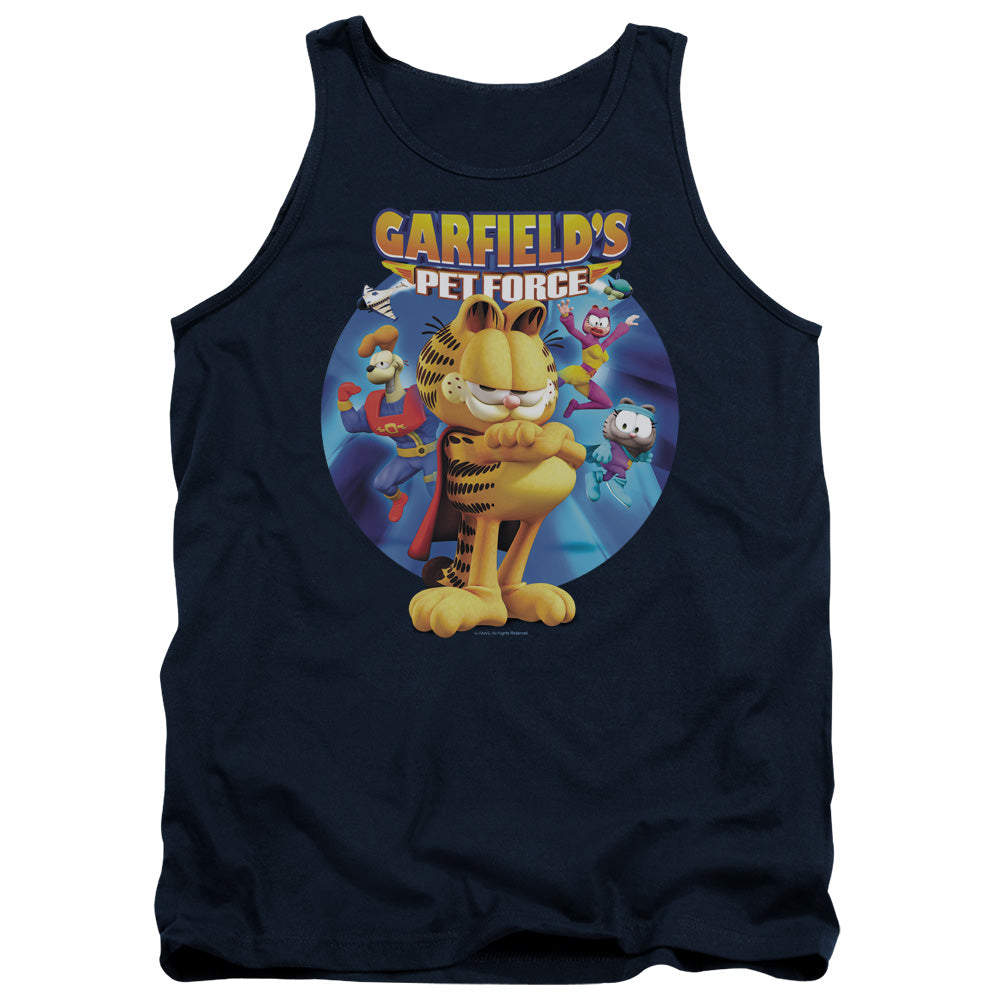 Garfield/dvd Art - Adult Tank - Navy