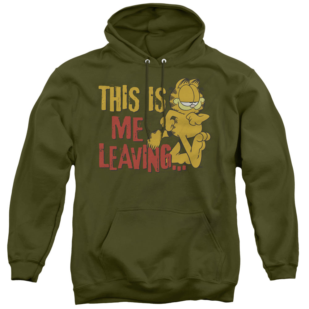 Garfield/leaving - Adult Pull-over Hoodie - Military Green