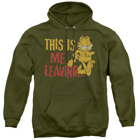 Garfield/leaving - Adult Pull-over Hoodie - Military Green