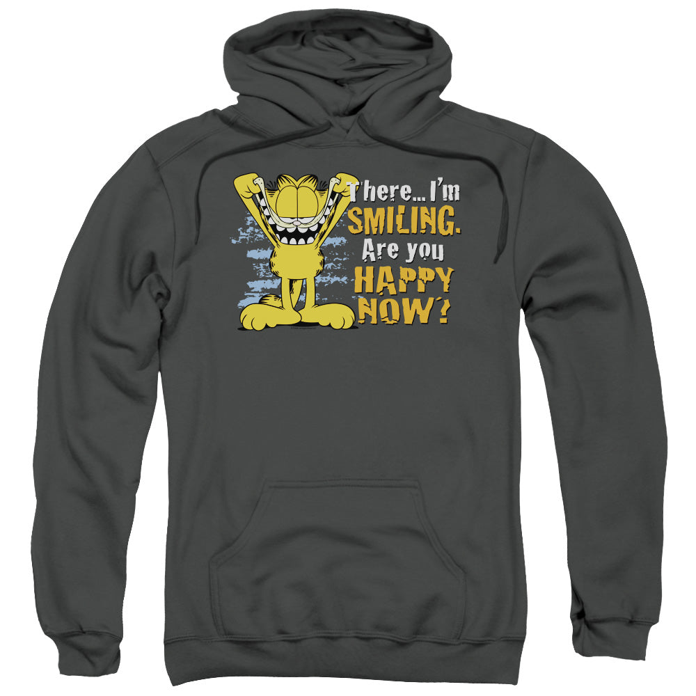 Garfield/smiling-adult Pull-over Hoodie-charcoal