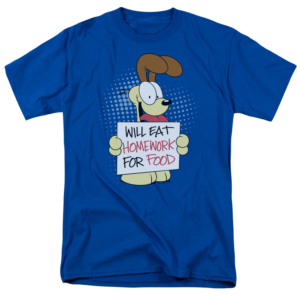 Garfield/will Eat Homework - S/s Adult 18/1 - Royal Blue