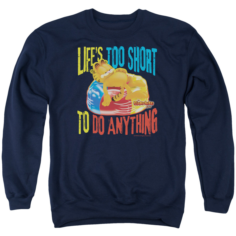 Garfield/too Short - Adult Crewneck Sweatshirt - Navy