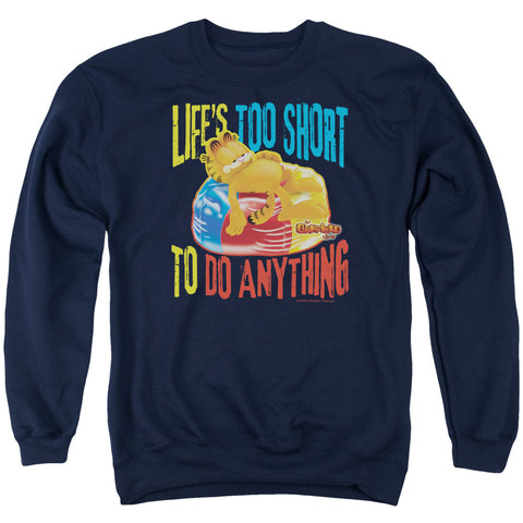Garfield/too Short - Adult Crewneck Sweatshirt - Navy