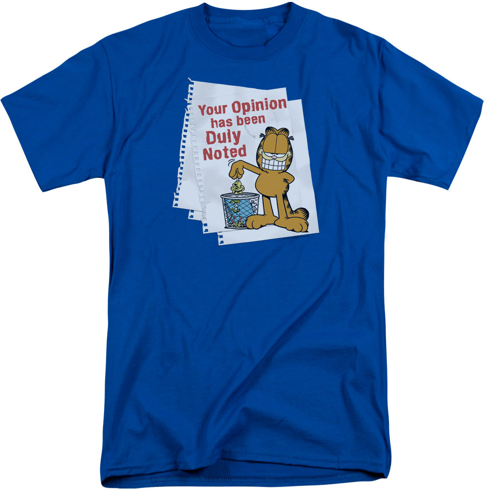 Garfield/duly Noted-s/s Adult Tall-royal Blue