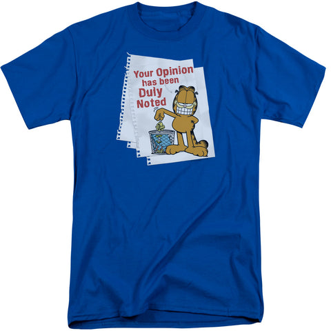 Garfield/duly Noted-s/s Adult Tall-royal Blue