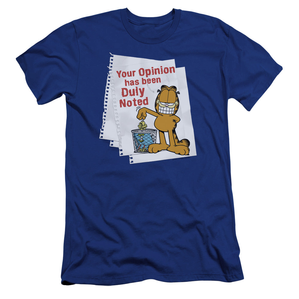 Garfield/duly Noted-premuim Canvas Adult Slim Fit 30/1-royal Blue