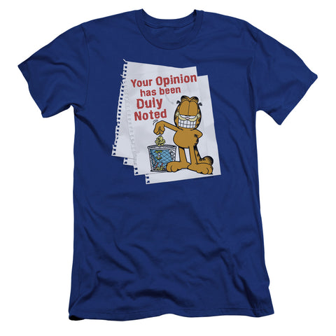 Garfield/duly Noted-premuim Canvas Adult Slim Fit 30/1-royal Blue