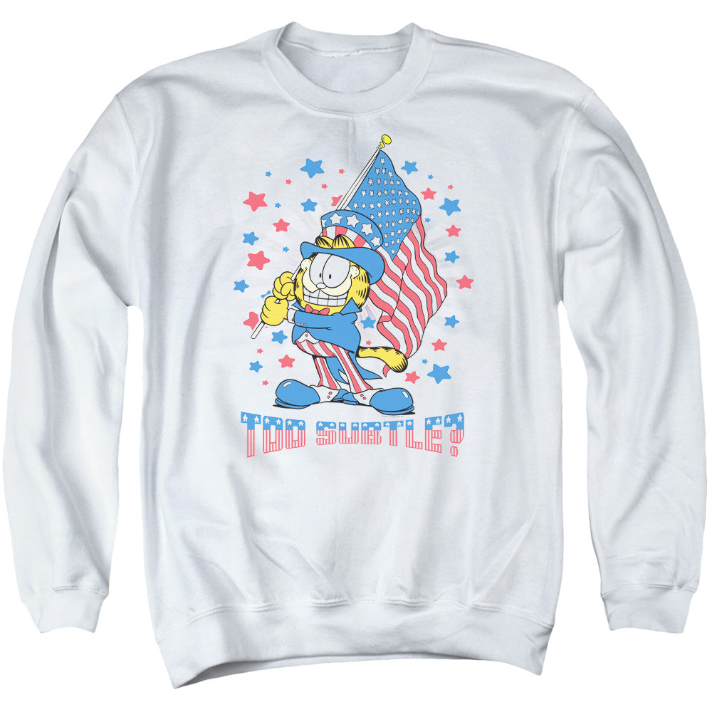 Garfield/subtle - Adult Crewneck Sweatshirt - White