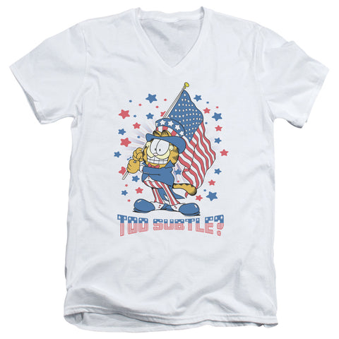 Garfield/subtle - S/s Adult V-neck - White