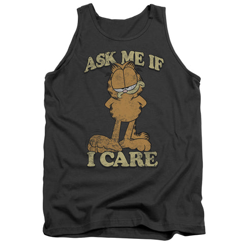 Garfield/ask Me - Adult Tank - Charcoal