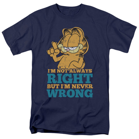 Garfield/never Wrong - S/s Adult 18/1 - Navy