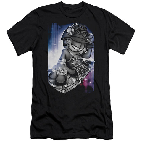 Garfield/dj Lazy - S/s Adult 30/1 - Black