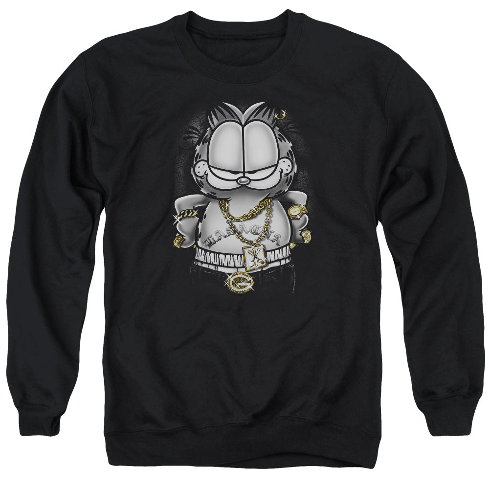 Garfield/lasagna For Life - Adult Crewneck Sweatshirt - Black
