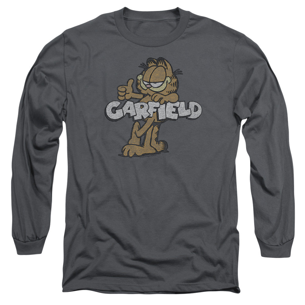 Garfield/retro Garf - L/s Adult 18/1 - Charcoal