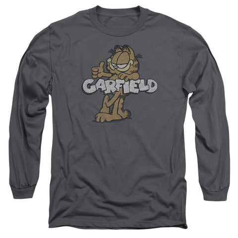 Garfield/retro Garf - L/s Adult 18/1 - Charcoal