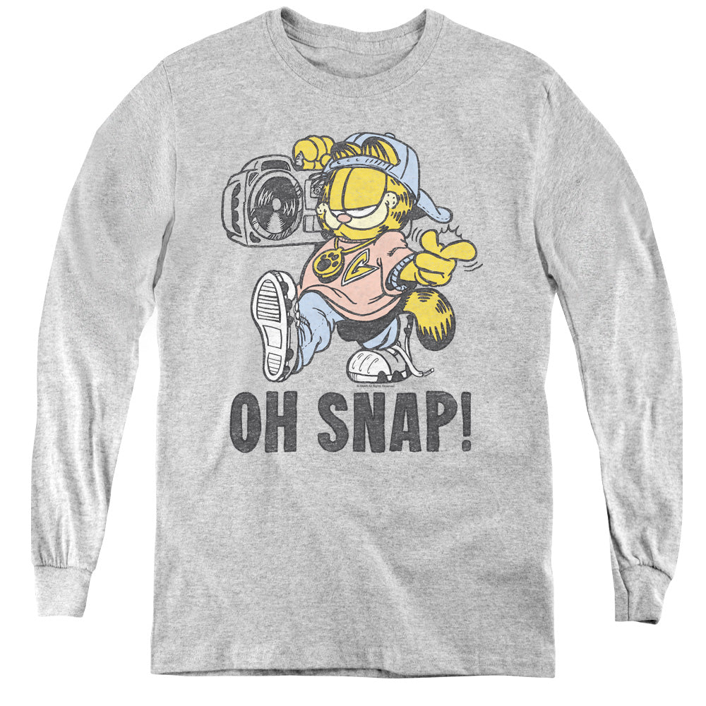 Garfield/oh Snap - Youth Long Sleeve Tee - Athletic Heather