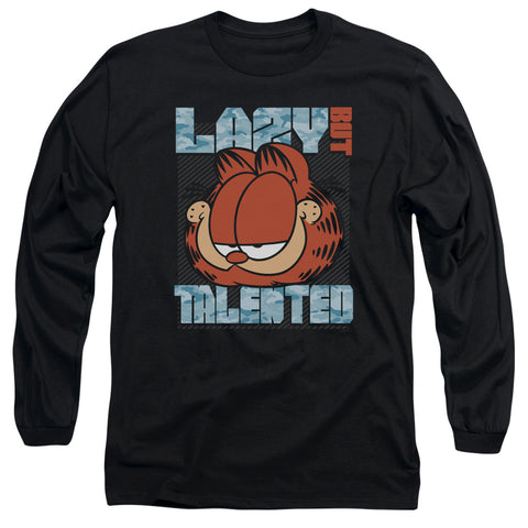 Garfield/lazy But Talented - L/s Adult 18/1 - Black