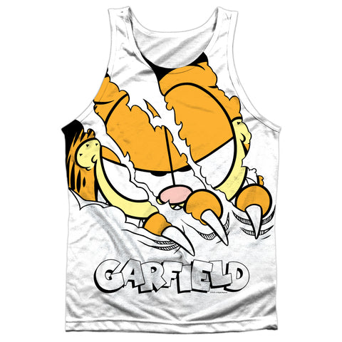 Garfield/torn-adult 100% Poly Tank Top-white